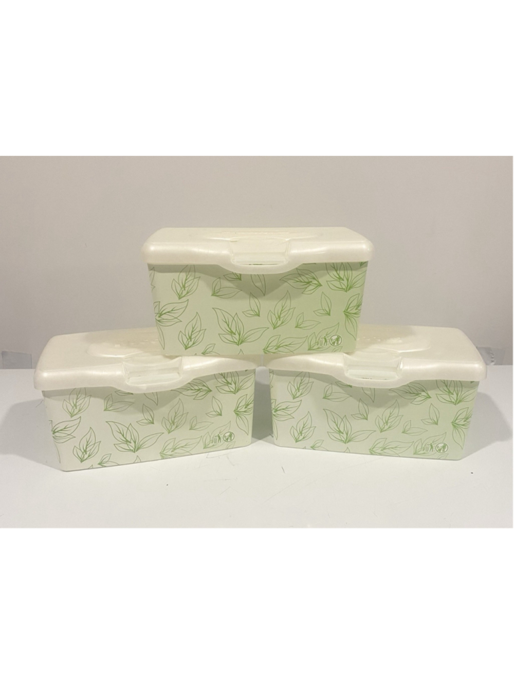 Huggies Baby Wipes Dispenser Tubs Lot of 3 Green Leaf Discontinued Empty